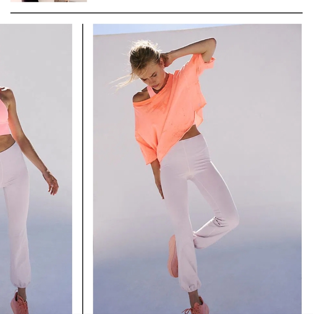 Free People Movement Lets Bounce Bubble Cinched Flare Joggers. Light Lilac. XL - Picture 3 of 9